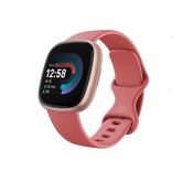 Fitbit Versa 4 Smartwatch - Copper Rose Aluminum with Pink Sand Band