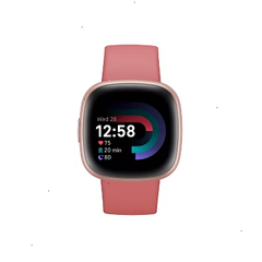 Fitbit Versa 4 Smartwatch - Copper Rose Aluminum with Pink Sand Band